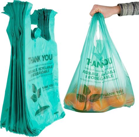 Biodegradable 22x12 Plastic Shopping Bags 100 Count Eco Friendly