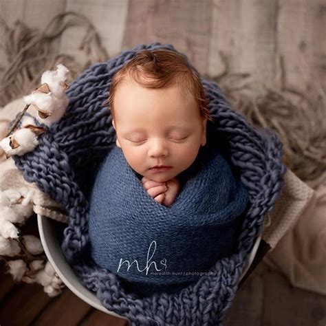 Handsome Little Jack 💙 1 Month Newborn Boy In Blue Meredith Hunt