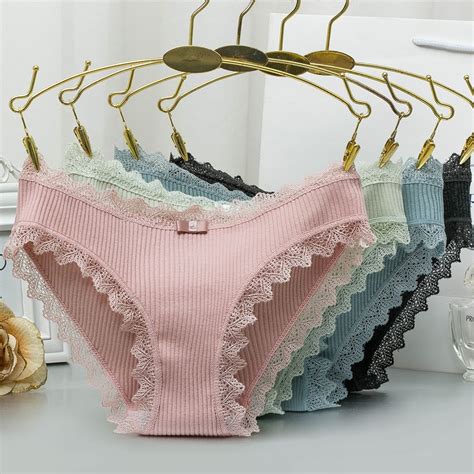 Sexy Lace Panties Womens Cotton Underwear Seamless Cute Bow Girls Briefs Soft Comfort Lingerie