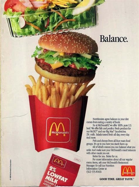 An Advertisement For Mcdonalds Hamburger And Fries With The Caption