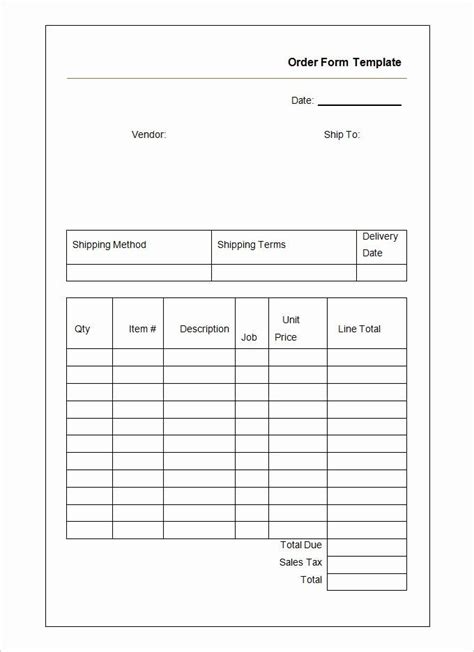 Order Form Template Excel Unique 41 Blank Order Form Templates Pdf Doc
