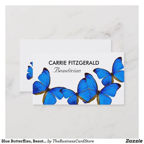 Handcrafted using only natural paper imported from italy & japan to create the most unforgettable experience. Blue Butterflies, Beautician, Beauty Salon Business Card | Zazzle.com in 2021 | Beauty salon ...