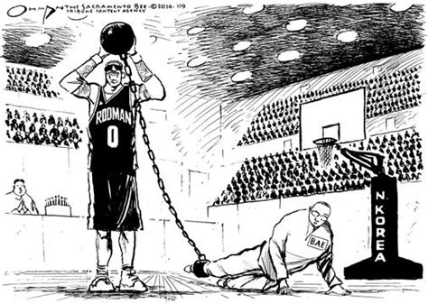 Editorial Cartoon Dennis Rodmans Basketball Diplomacy The Boston Globe