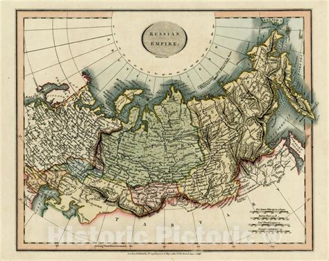 Historic Map Russian Empire 1816 John Cary Vintage Wall Art
