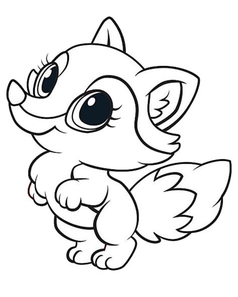 Cute Baby Fox Coloring Page Free Printable Coloring