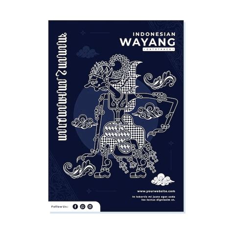 Premium Vector Hand Drawn Indonesian Traditional Wayang Gatotkaca Poster Template