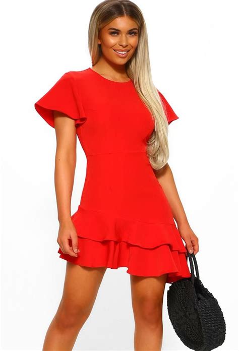 Pin By Melissa Bryant On Boutiques From Instagram Mini Dress Red Ruffle Dress Dresses