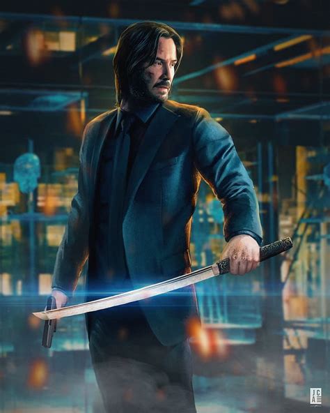 Hd Wallpaper Keanu Reeves John Wick Black Suit Fan Art Digital Art