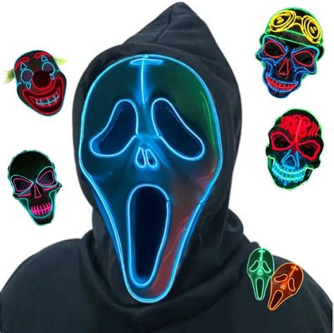 Halloween Ghost Face Scream Movie Mask Glowing Scream Ghost Face Mask