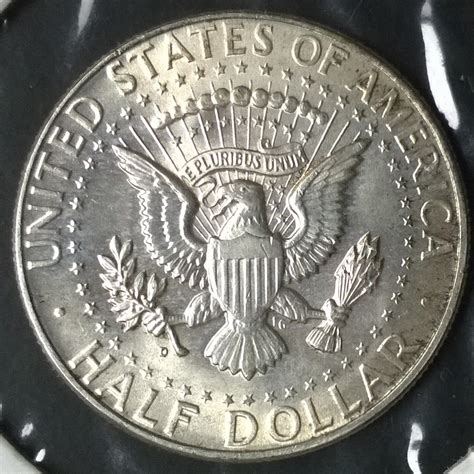 1964 D Kennedy Half Dollar Transitional Reverse Straight G Broken