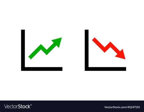 Growth And Decline Charts Royalty Free Vector Image