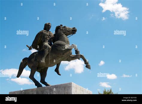 Statue Of Alexander The Great Thessaloniki Macedonia Greece Stock