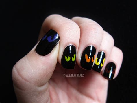 Simple Spooky Eyes Chalkboard Nails Nail Art Blog