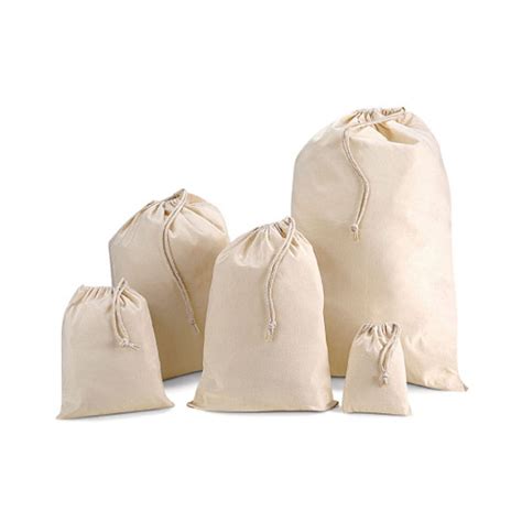 100 Cotton Plain Drawstring Bags Xmas Sack Stocking Storage