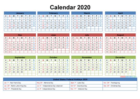 Free Printable Editable Calendar 2020 Template Noep20y22