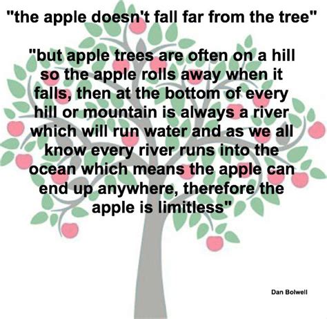 The Apple Doesn T Fall Far From The Tree But Apple Trees Are Often On A Hill So The Apple