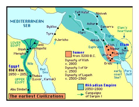 Kingdoms Of Ancient Civilizations 2500 Bc Ancient Sumer Mesopotamia Map