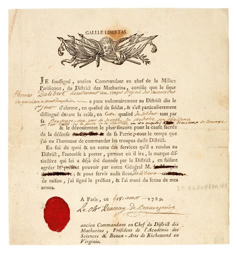 french revolution a collection of three documents signed by talleyrand pichegru and others