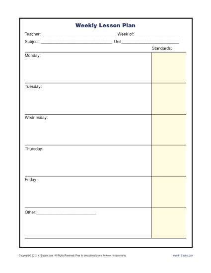 20 Elementary Lesson Plan Template Word