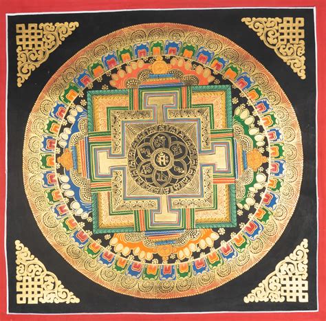 Round Mandala196 X 196 Handmade Thangka Thanka Painting From Nepal