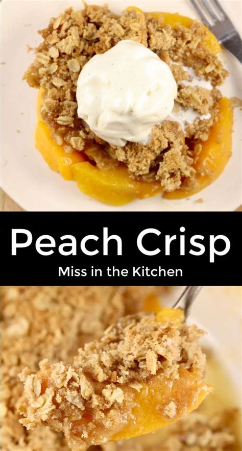 Peach Crisp is a delicious dessert filled with juicy peaches and topped ...