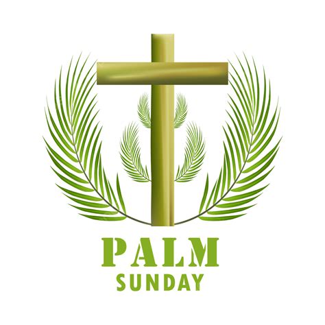 Palm Sunday Vector Png Images Gradiant Cross Leaf Palm Sunday Design