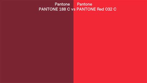 Pantone 188 C Vs Pantone Red 032 C Side By Side Comparison