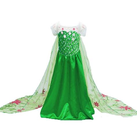 Frozen Fever Inspired Green Maxi Split Elsa Dress Elsa Costume Ebay