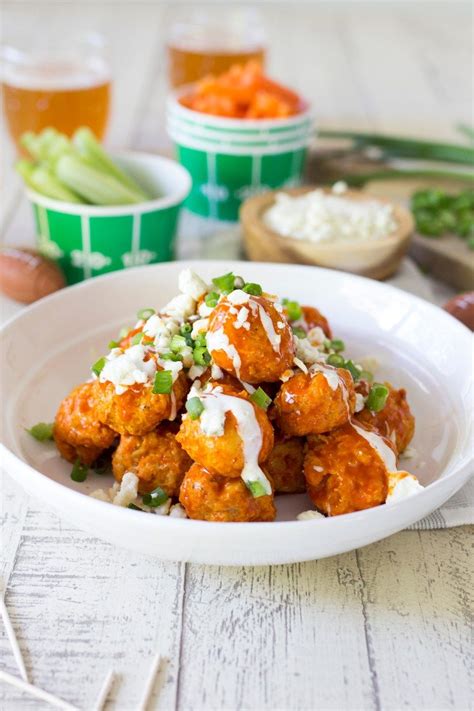 Game Day Buffalo Chicken Meatballs With Blue Cheese Freutcake Zesty