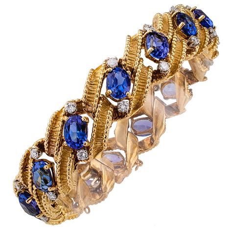 Ladies Seven Inch Diamond Yellow Gold Bracelet For Sale At 1stdibs