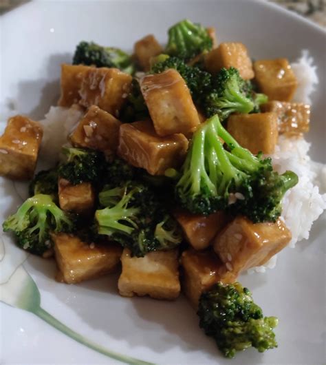 Homemade Sesame Tofu And Broccoli Food