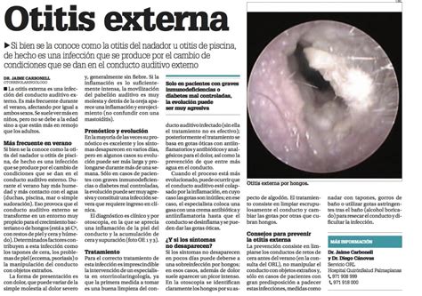 Art Culo Sobre Otitis Externa Publicado En Diario De Mallorca Por El Dr
