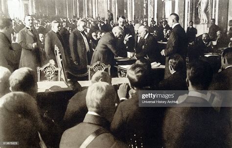 Treaty Of Versailles Is Signed By Prime Minister Clemenceau Signs For