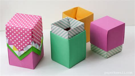 Tall Origami Box Video Tutorial Paper Kawaii