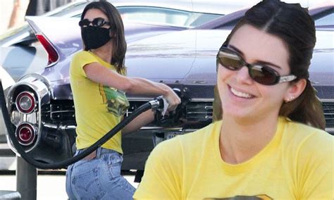 Kendall Jenner Fills Up Her Vintage Cadillac As She Grabs Lunch With Pal In Malibu