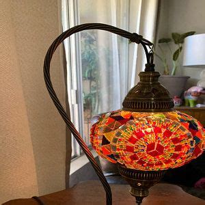Turkish Moroccan Mosaic Gooseneck Table Bedside Lamp Etsy Moroccan