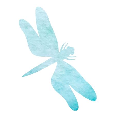 Premium Vector Watercolor Drawing Silhouette Dragonfly Insect