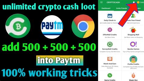 Open cash app on your android. Add 500 + 500 paytm cash by crypto cash app.unlimited time ...