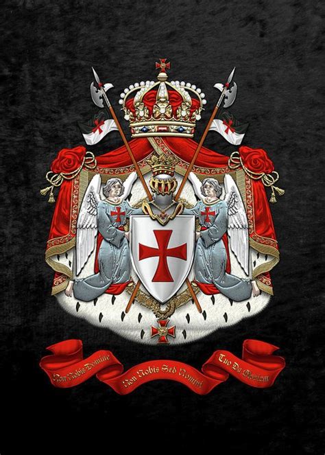 knights templar coat of arms over black velvet greeting card for sale by serge averbukh