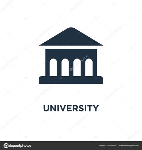 University Icon Black Filled Vector Illustration University Symbol