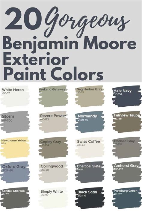 Benjamin Moore Exterior Paint Chart Best Benjamin Moore Paint Colours