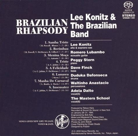 Lee Konitz And The Brazilian Band Brazilian Rhapsody 1995 2016 Sacd