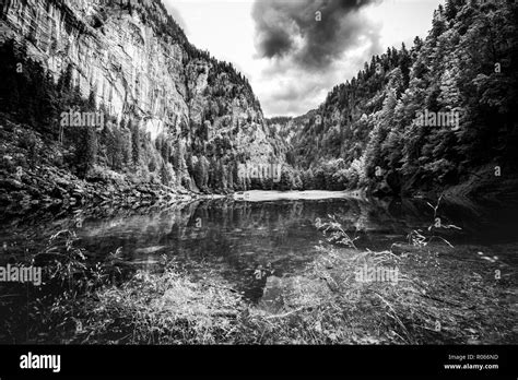 Dramatic Mountain Landscape Black And White Image Abstract Process