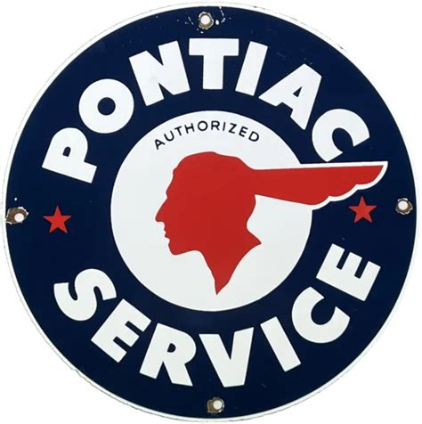 Vintage Pontiac Porcelain Dealership Sign Gas Station Service Motor Oil