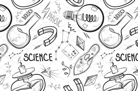 Hand Drawn Science Set Pre Designed Illustrator Graphics ~ Creative