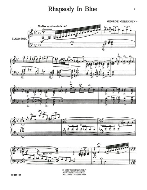 Rhapsody In Blue Full Version Sheet Music George Gershwin Piano Solo