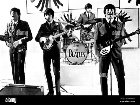 A Hard Day Night Paul Mccartney George Harrison Ringo Starr John Lennon Stockfotografie