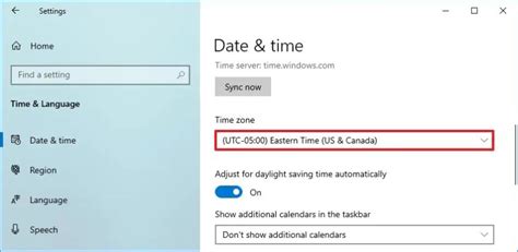 How To Set Correct Time Zone On Windows 10 Pureinfotech