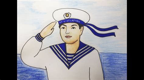 Vẽ tranh đề tài lực lượng vũ trang vẽ tranh chú bộ đội hải quân