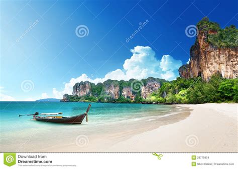 Railay Beach In Krabi Thailand Stock Photo Image Of Summer Cliff